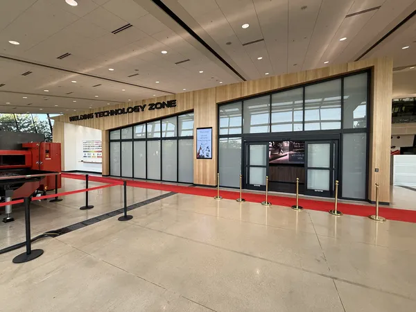 Welding Technology Zone entrance and red carpet