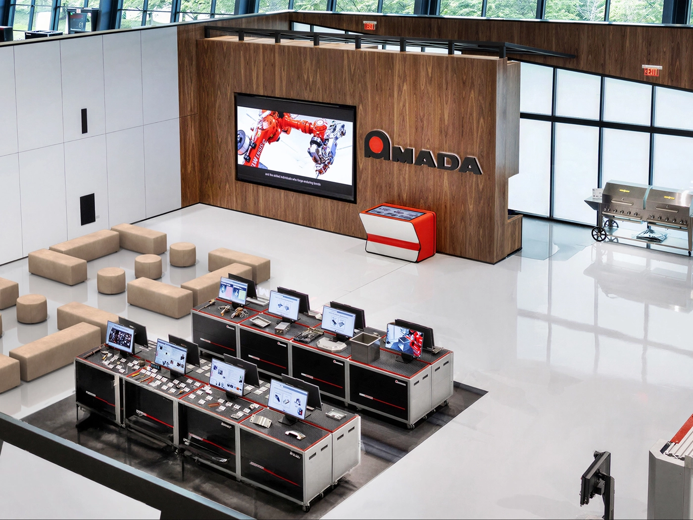 Seminar seating and demonstration area inside the Welding Technology Zone